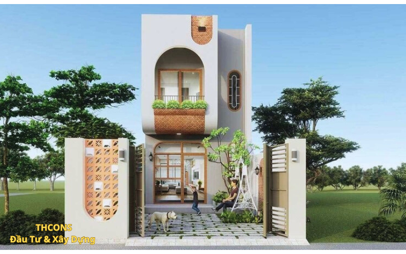 Mẫu nhà phố 2 tầng Tối Giản Với Gam Màu Trắng Chủ Đạo