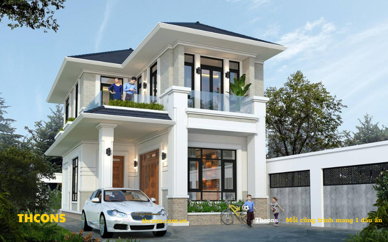 Mẫu mái Nhật kết hợp v ới những đường nét hoa văn tân cổ điển 