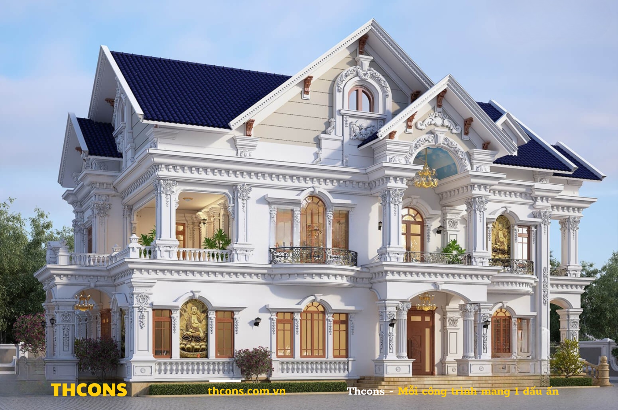 Mẫu Biệt thự mái Thái đẳng cấp và bề thế
